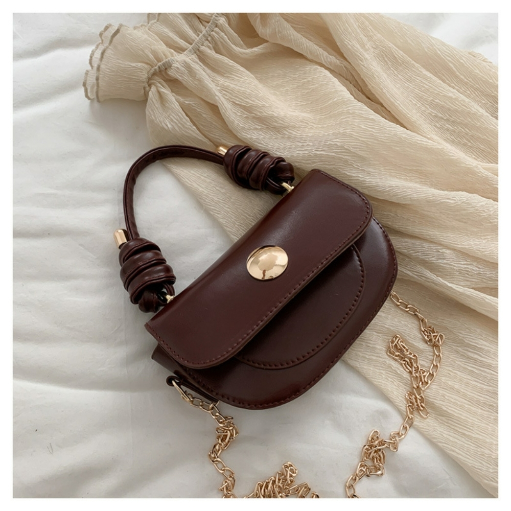Vintage Inspired Brown Leather Handbag
